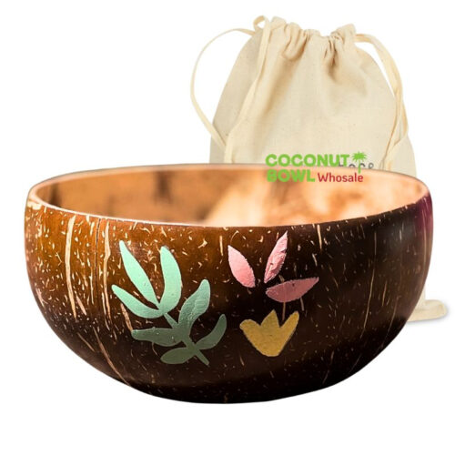 Coconut Bowl Hand Painted (NCB-0055)