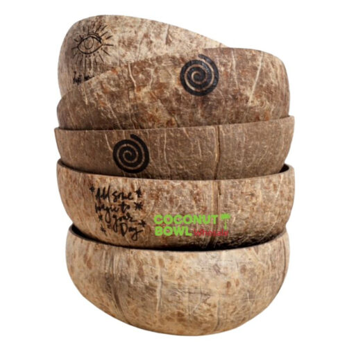 Coconut Shell Bowl Laser Engraving (NCB-0045)