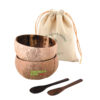 Coconut Shell Carved Bowl With Spoon (NCB-0027)