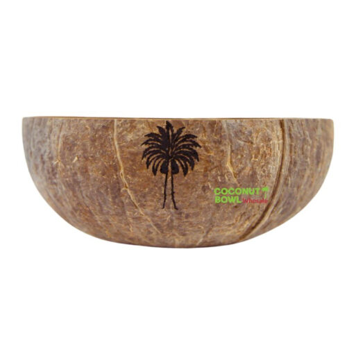 Laser Engraved Coconut Bowl Palm Tree (NCB-0033)