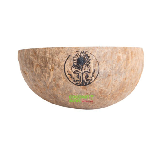 Laser Engraved Coconut Bowl Sunflower (NCB-0034)