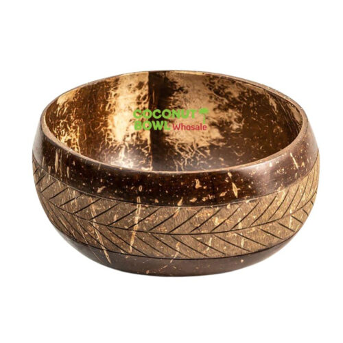 Leaf Carved Coconut Bowl (NCB-0036)