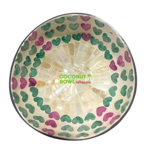 Mother Of Pearl Mosaic Coconut Shell Bowls (DCB-0006)