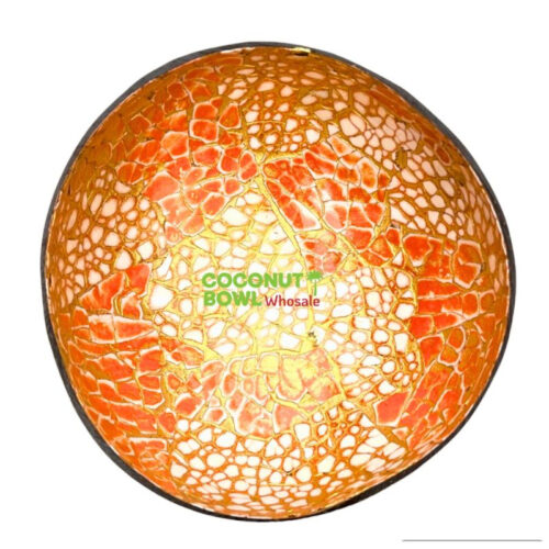 Orange Egg Shell Inlaid Coconut Bowl (DCB-0023)