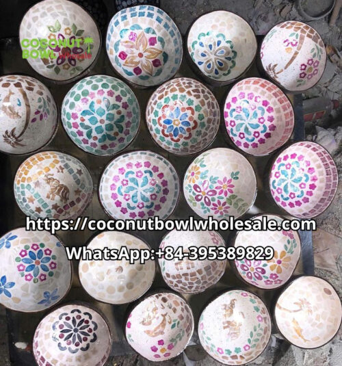 Wholesale mother of pearl coconut bowl manufacturing In Vietnam