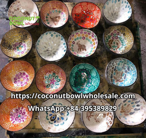 Wholesale mother of pearl coconut bowl manufacturing In Vietnam