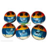 Coconut Bowl Painting With Seascape (DCB-0038)