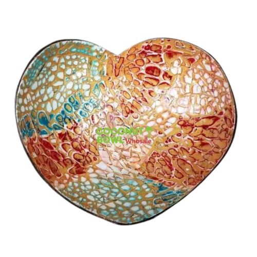 Coconut Bowl with Eggshell Inlaid Heart Shape (DCB-0030)