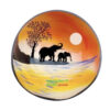 Lacquer Coconut Bowl With Thailand Elephant (DCB-0032), handpainting coconut bowl