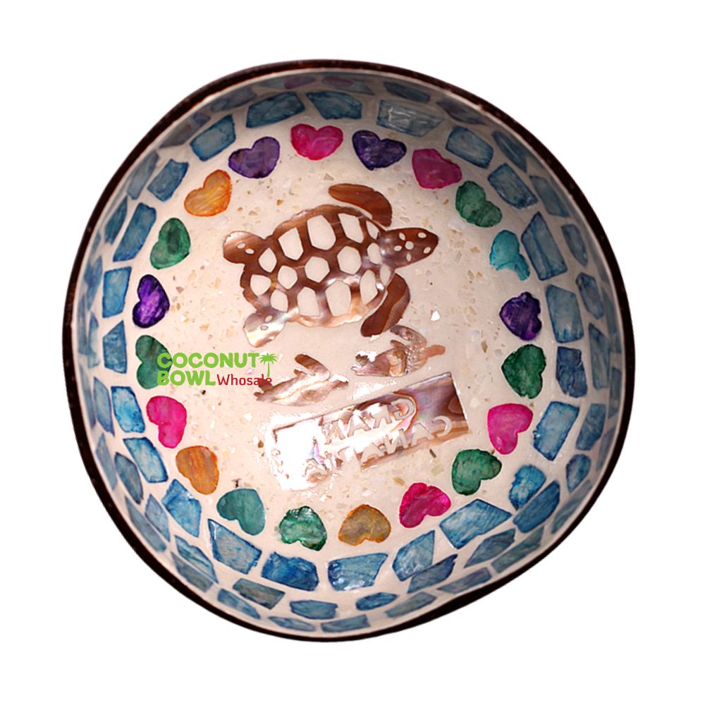 custom logo sea turtle coconut bowls, wholesale, bulk