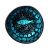 blue fish design mother of pearl coconut bowl