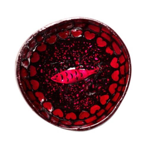 red fish design mother of pearl coconut bowl, wholesale, bulk