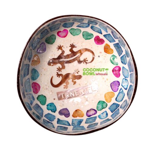 salamander motif mother of pearl coconut bowl, wholesale, bulk