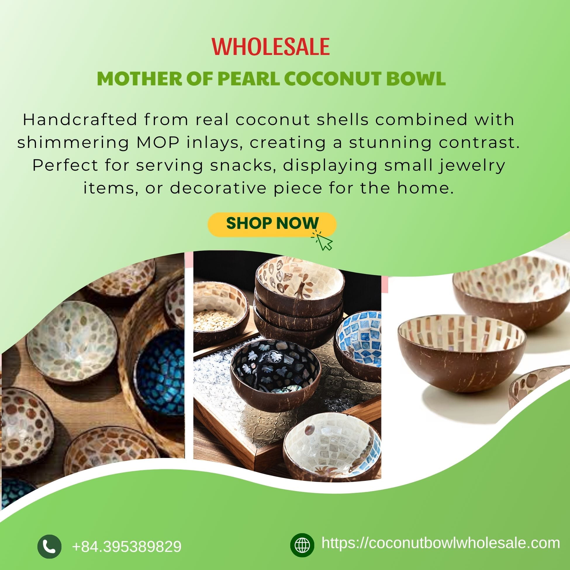 coconut bowl wholesale, bulk, coconut bowls, manufacture, supplier, Vietnam