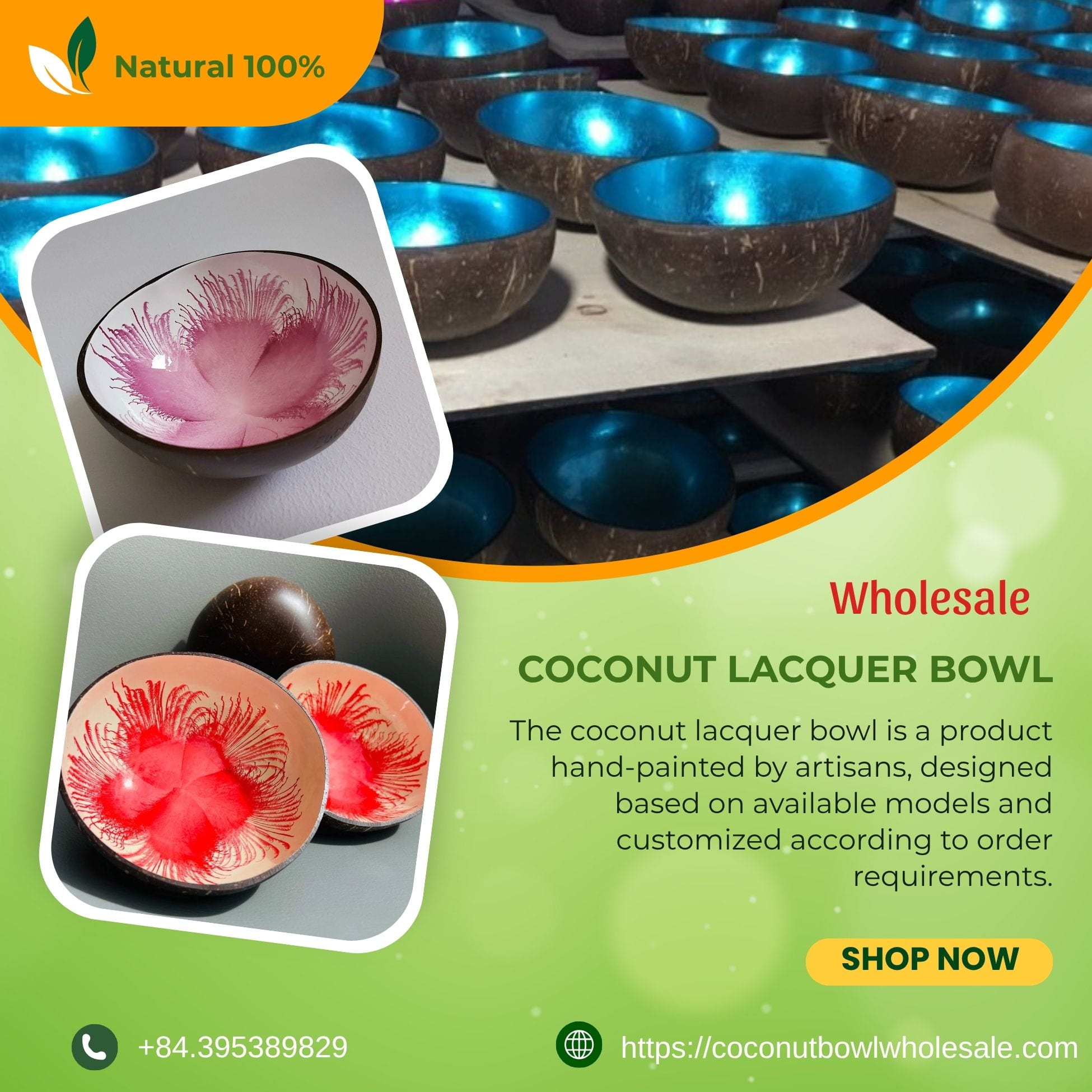 coconut bowl wholesale, bulk, coconut bowls, manufacture, supplier, Vietnam