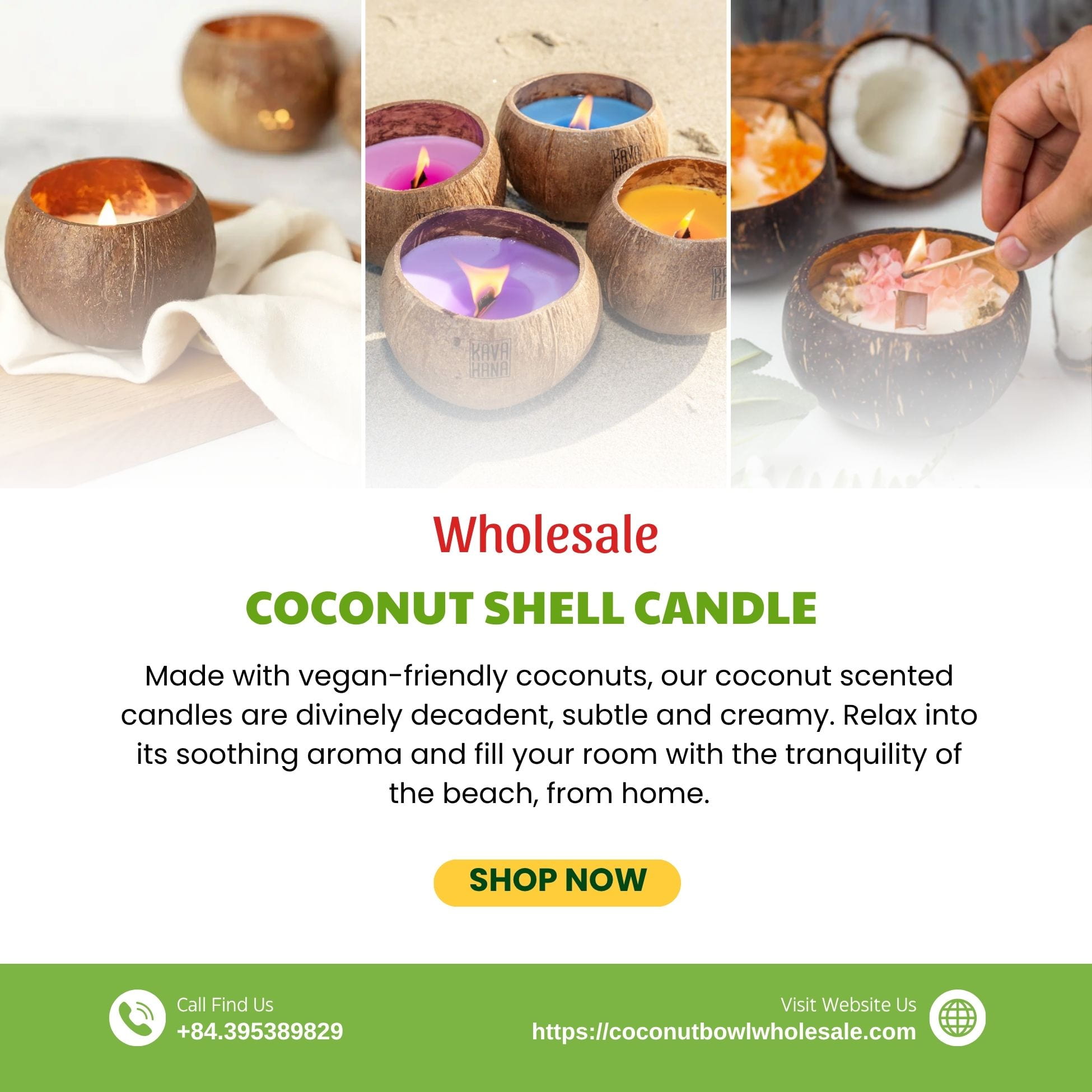 coconut bowl wholesale, bulk, coconut bowls, manufacture, supplier, Vietnam