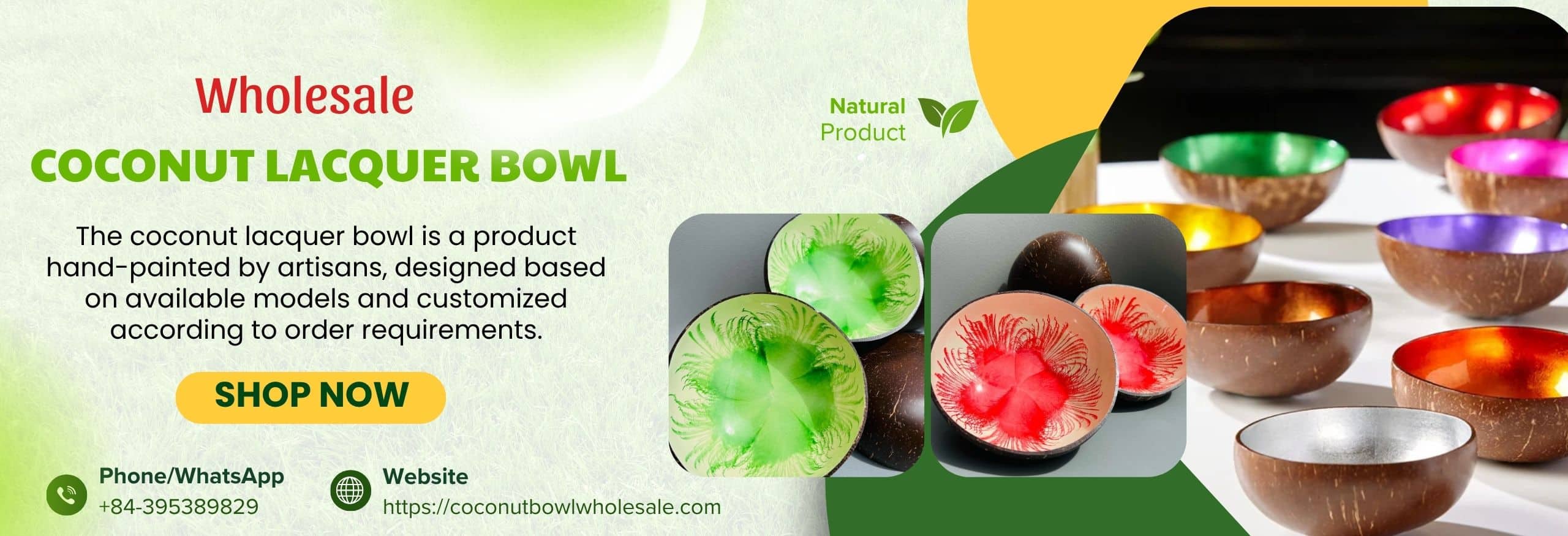 coconut bowl wholesale, bulk, coconut bowls, manufacture, supplier, Vietnam