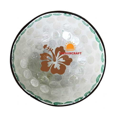 Mother of Pearl Mauritius Coconut Bowls with Flower Wholesale