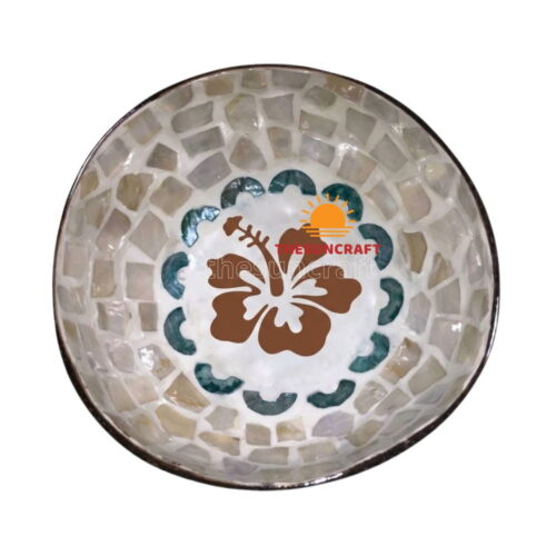 Mauritius Coconut Bowls Custom Flower Design Wholesale